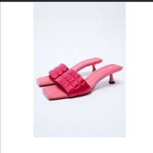 Zara Quilted Satin Effect Mules